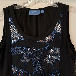 Simply Vera Vera Wang Elegant Ornate Sequined Tank Top Artful Design Size Small